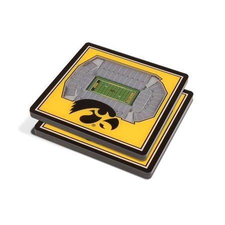 YOU THE FAN YouTheFan 9025108 NCAA Iowa Hawkeyes Kinnick Stadium 3D StadiumViews Coaster Set - Pack of 2 9025108